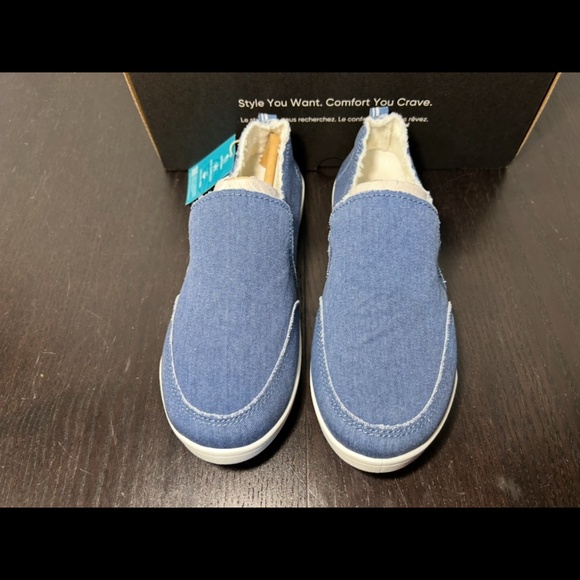 Vionic Beach Malibu Canvas Sneakers/Shoes Denim Blue Womens Size 5 Wide - Picture 4 of 16